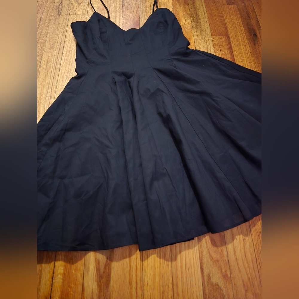 Zara Black Spaghetti-Strap Skater Mini Dress - Picture 2 of 6